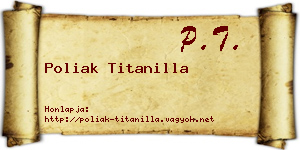Poliak Titanilla névjegykártya